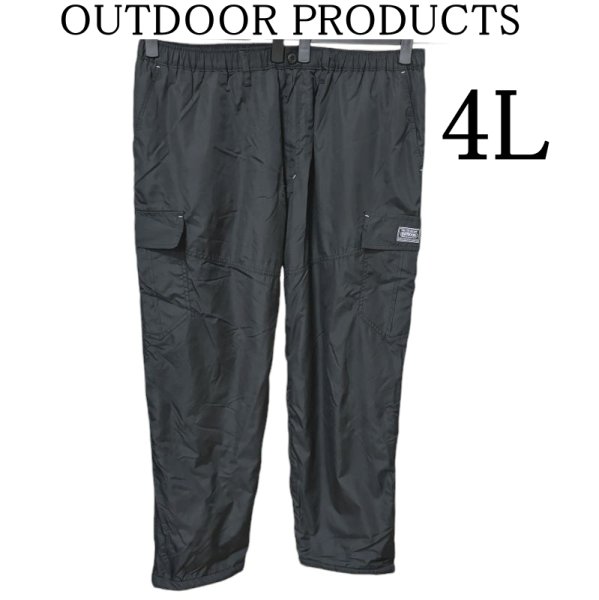 画像1: OUTDOOR PRODUCTS 　メンズ　大きいサイズ　防寒パンツ　 裏フリース　タフタ カーゴパンツ 黒 5L (1)