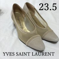 画像1: 難あり　YVES SAINT LAURENT　イブサンローラン　夏パンプス　レース　36　アイボリー