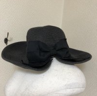 画像2: DEAR HATS バックカット 折りたためる 麦わら帽子 女優帽 黒 61cm