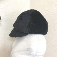 画像1: シゲマツ レディース 冬の帽子 ボア キャスケット 黒 63