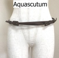 画像1: Aquascutum【アクアスキュータム】細ベルト 型押しレザー