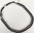 画像2: オニキス シルバー編み込みビーズ かぶる ネックレス 黒 60代 70代 (2)