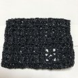 画像3: ハンドメイド かぎ針編み ティッシュケース 黒 ラメ シルバー薔薇 (3)