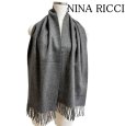 画像1: NINA　RICCI ニナリッチ　メンズマフラー　カシミヤ100　ニットマフラー　グレー (1)