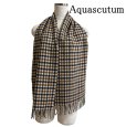 画像1: Aquascutum（アクアスキュータム）　カシミヤ100　ニットマフラー　チェック (1)