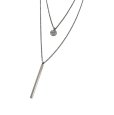 画像5: 925 シルバー ロングネックレス  ダブルレイヤー  2連ネックレス　四角 スクエア　シルバー925 (5)