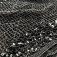 画像4: ローゲージ　ニットショール　黒　スパンコール付き　ハンドメイド　手編み (4)