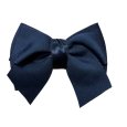 画像1: リボンバレッタ　ネイビー　上品　シンプル　大人　仕事　オフィス (1)