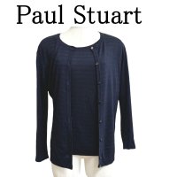 画像1: Paul Stuart(ポールスチュアート)　レディース　ツインニット　アンサンブルニット　ネイビー　紺　　Ｍ　春　秋