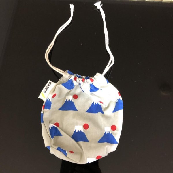 画像1: 日の丸 富士山 巾着 コップ袋 (1)