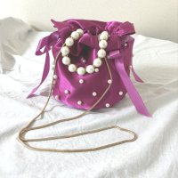 画像1: SHEIN シーインミニフェイクパール & ラインストーン装飾バケットバッグ