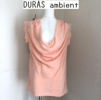 画像1: DURAS ambient(デュラスアンビエント) フレンチフリルスリーブ ブラウス 夏 サーモンオレンジ