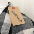画像4: MASCULO(マスキュロ) レディース チェックシャツ オーバーシャツ リネンシャツ  前くくり ベージュ 黒 (4)