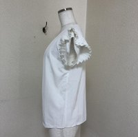 画像3: 韓国ファッション ひらひら袖 半袖 ブラウス 白 S