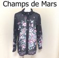 画像1: Champs de Mars（シャン・ド・マルス）レディース　フラワープリント 長袖シャツ　ネイビー　紺 (1)