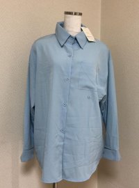 画像1: Goinluck 紫外線対策  UVカット レディース 長袖 シャツ 無地  ブルー