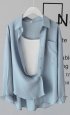 画像2: Goinluck 紫外線対策  UVカット レディース 長袖 シャツ 無地  ブルー (2)