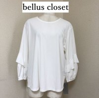 画像1: タグ付き bellus closet（ベルスクローゼット）ブラウス 長袖 プルオーバー ホワイト 38号 M