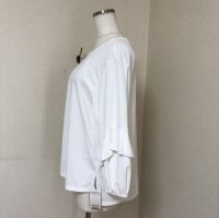 画像2: タグ付き bellus closet（ベルスクローゼット）ブラウス 長袖 プルオーバー ホワイト 38号 M