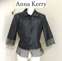 画像1: Anna Kerry（アンナケリー）フォーマル ブラウスジャケット シャンタン レース 黒