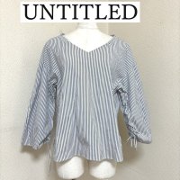画像1: UNTITLED (アンタイトル)　Ｖネック　プルオーバーシャツ　ストライプ　7分袖　L