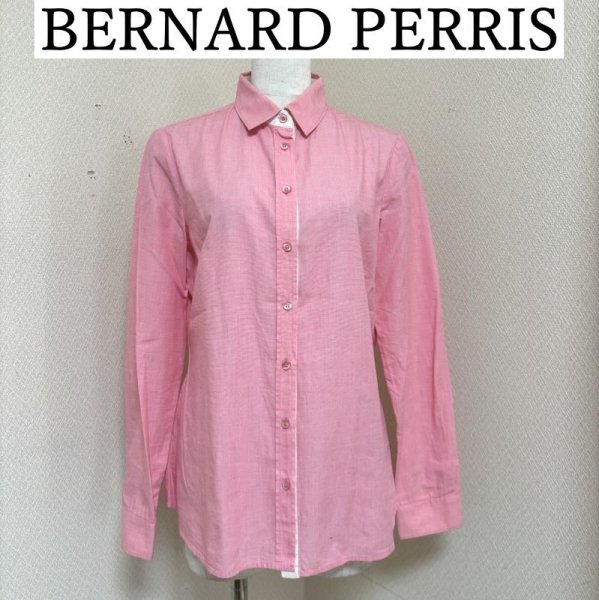 画像1: BERNARD PERRIS ベルナール ペリス 　レギュラーカラー　シャツ　長袖　ピンク (1)