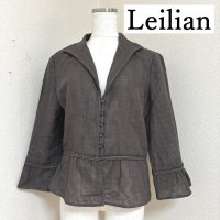 画像1: Leilian（レリアン）　リネンブレンド　ショートジャケット　サマージャケット　グレー　9号