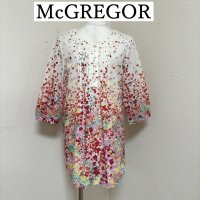 画像1: McGREGOR(マックレガー)　プルオーバーブラウス　7分袖　レトロフラワープリント　9号