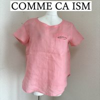 画像1: COMME CA ISM （コムサイズム）　レディース　プルオーバーブラウス　リネン　半袖　ピンク