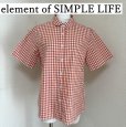 画像1: エレメント オブ シンプルライフ(element of SIMPLE LIFE)　レディース　レギュラーカラーシャツ　半袖　オレンジチェック　9号 (1)