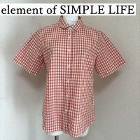 画像1: エレメント オブ シンプルライフ(element of SIMPLE LIFE)　レディース　レギュラーカラーシャツ　半袖　オレンジチェック　9号