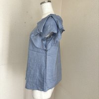 画像2: Rose Tiara【ローズティアラ】 プルオーバーブラウス 水色 ビジュー付き