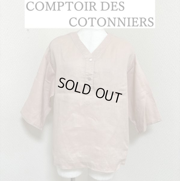 画像1: COMPTOIR DES COTONNIERS コントワー デ コトニエ レディース リネンシャツ 5分袖 ピンク (1)