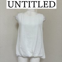 画像1: UNTITLED (アンタイトル)　ノースリーブブラウス　プルオーバー　前上がり　ホワイト　ストライプ　M　オフィス