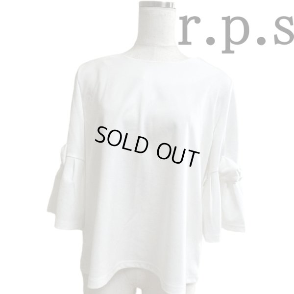 画像1: rps アールピーエス レディース プルオーバーブラウス フレアーリボン袖 ホワイト 無地 F (1)