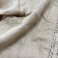 画像6: ローラアシュレイ　リネンブラウス　前ボタン　レース付き　ベージュ　無地　9号 (6)