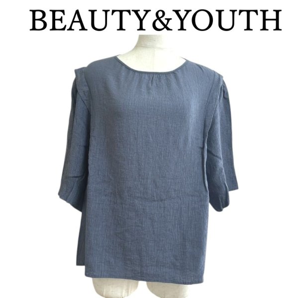 画像1: BEAUTY&YOUTH UNITED ARROWS　 レディース　ブラウス　クレープ　バルーンスリーブ　ブラウス 　ブルー　F (1)