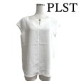 画像1: PLST　プラステ　ジョーゼット　2WAYブラウス　白　ホワイト　無地 (1)