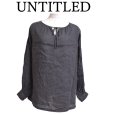 画像1: UNTITLED　アンタイトル　レディース　リネン　プルオーバーブラウス　リネンシャツ　チャコール　無地　L (1)