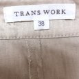 画像5: TRANS WORK　トランスワーク　ノーカラーブラウス　ジャケット　ベージュ　M　ストライプ　はしごレース　フリル　前ホック (5)