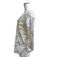 画像2: AIGLE　レディース　バンドカラー　プルオーバーシャツ　フラワープリント　イエロー　ホワイト　ミントブルー　　S (2)