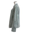 画像2: Aquascutum　アクアスキュータム 　レディース　ストライプシャツ　レギュラーカラーシャツ　長袖　11号　L　グリーン　ホワイト (2)