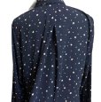 画像8: BLUE FRONCE　ブルーフロンセ　レディース 2way さらさらブラウス　前上がり　長袖　星プリント　ネイビー　紺　L　11号　40号 (8)