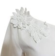 画像4: tocco closet　ブラウス　7分袖　花付き　ホワイト　白　MーL (4)