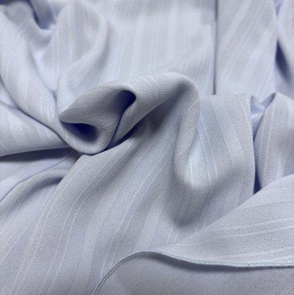 画像6: ナラカミーチェ　ハイネック　プルオーバーブラウス　袖フリル　七分袖　ストライプ　ライトブルー　さらさらブラウス　L　11号 (6)