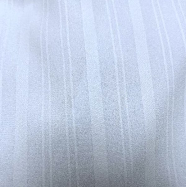 画像10: ナラカミーチェ　ハイネック　プルオーバーブラウス　袖フリル　七分袖　ストライプ　ライトブルー　さらさらブラウス　L　11号 (10)