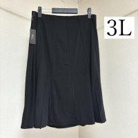 画像1: タグ付き　Hiro　大きいサイズ　レディース　ストレッチ　パネルスカート　ひざ丈　黒　3L