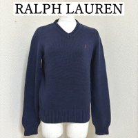 画像1: RALPH LAUREN　ラルフローレン　レディース　ニット　春　セーター　長袖　ネイビー　Ｌ