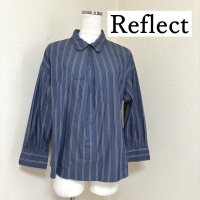 画像1: Reflect　リフレクト　レギュラーカラー　プルオーバーシャツ　ブラウス　ブルー　ストライプ　L
