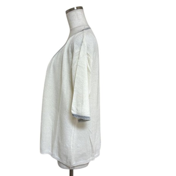 画像2: セシール レディース 大きいサイズ　ニットアンサンブル サマーニット ３L アイボリー　  接触冷感  紫外線対策 冷房対策 (2)